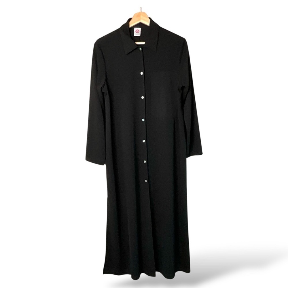 JW Black Maxi Length Shirt Dress / Long Line Blazer / Duster Sz L